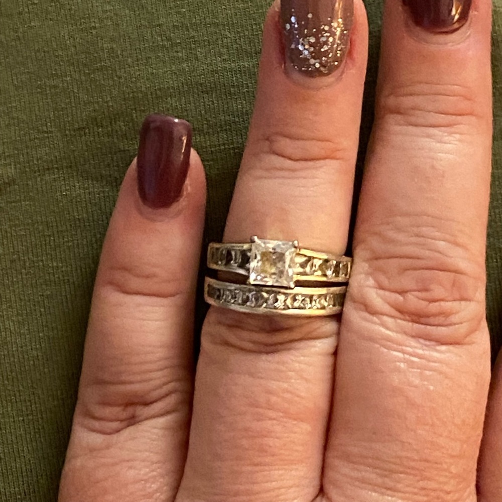 Sterling Silver Cubic Zirconia Wedding Set